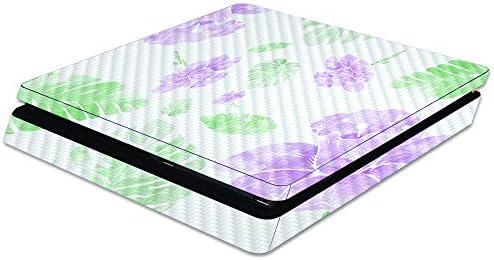 Обвивка от въглеродни влакна MightySkins за по-тънка конзола на Sony PS4 - Акварели на цветя | Защитно, Трайно текстурированное