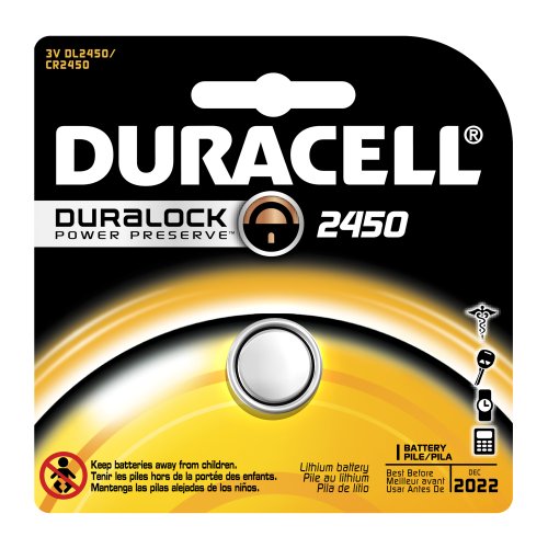 Литиева монетная батерия Duracell DL2450, типоразмер 2450, 3, капацитет от 540 ма (6 секции)