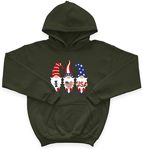 Hoody с качулка от порести руно I Love USA Kids - Детска hoody с качулка Gnomes - America Hoodie for Kids