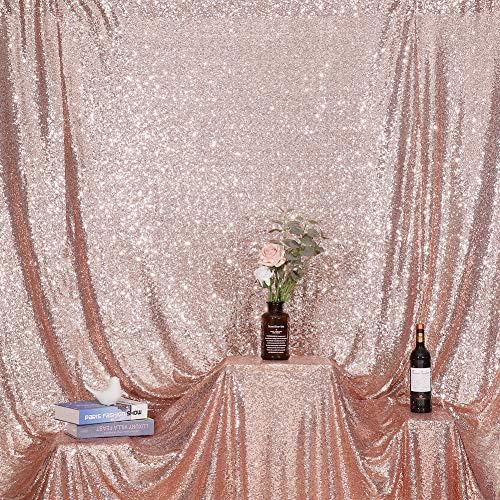 Вечната Красота в Розово-Златни Пайети Сватбен Фон Снимка Фон Завеса За Парти, 8 фута X 8 метра
