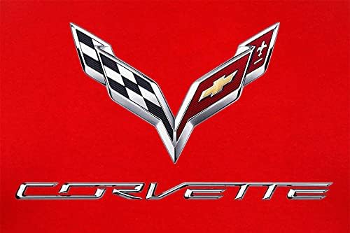 Мъжки t-shirt Chevy Corvette C7 с кръгло деколте от JH DESIGN GROUP черен, сив и червен цвят