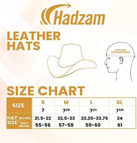 Ковбойская шапка HADZAM от непромокаемой на кожата | Западна Шапка от дъжд | Здрави Кожени Шапки за мъже | Outback