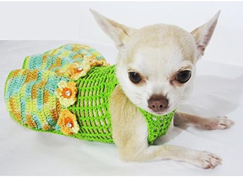 Лятна Риза за кучета Ръчно изработени от Зелен Ментов Памук 15Е (Голям размер)