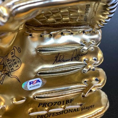 Нолан Райън подписа награда Rawlings Mini Gold Ръкавица Награда PSA DNA COA - ръкавици MLB с автограф