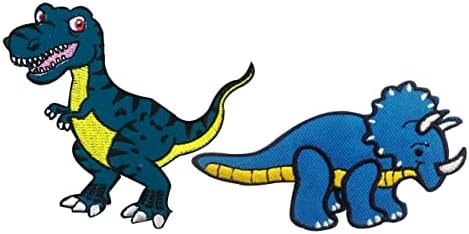 Желязна нашивка с динозавром Трицератопсом за дрехи - Желязо нашивка с динозавром - Желязо нашивка с динозавром - Нашивка