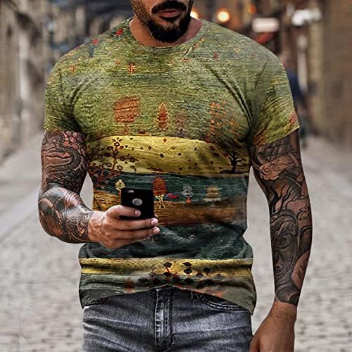 Тениски XXBR Soldier с къс ръкав за мъжки уличната мода 3D Aztec Boho Graphic Tee Върховете на Ретро, Muscle