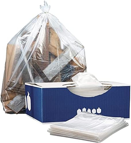 Торби за боклук Plasticplace обем 55-60 литра │ 1,2 Mils │ Прозрачни втулки за боклук резервоарите │ 38 x 58
