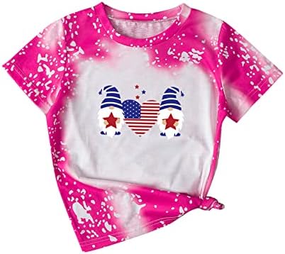 Патриотични Ризи За момичета Размер на 14 16, Върхове с Графичен Дизайн Отстрани, Ризи с Къс ръкав, Летни Блузи, Тениски Сладки