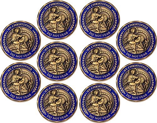Свети Христофор, Обемна опаковка от 10 монети призовава Не се страхувай защита. Не се страхувайте, Не Смущайся, защото