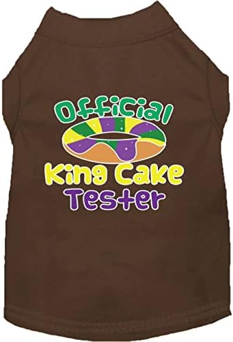 Тениска за дегустация на царски сладкиши с Трафаретным Принтом Mardi Gras Dog Сив Мед