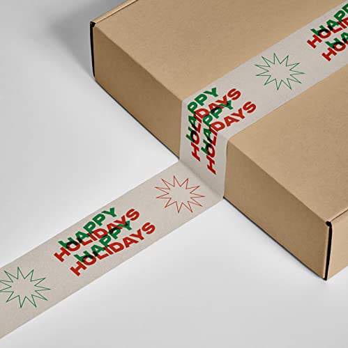 Декоративна Опаковъчна лента с една вълнообразна текст Весели празници, Сладко Коледно Опаковане лента за доставка -