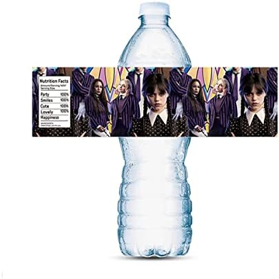 10 БР. Етикети за бутилки с вода за Парти по случай рождения Ден на Wednesday Addams, Подаръци за партита Wednesday