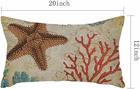 IBILIU Калъфки за възглавници Карта Риба Цветни Карибските Морски звезди и Коралови Океанските Възглавници Калъфка