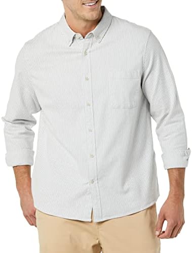 Мъжки облегающая Оксфорд риза Goodthreads Участък с дълги ръкави и джоб
