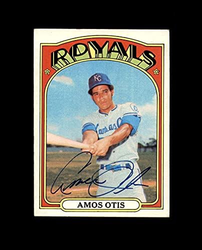 Амос Отис Подписа Автограф Topps Kansas City Рояли 1972 г.