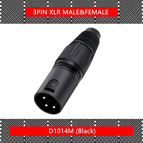 GRUNI 3-Пинов Штекерный жак X L R за микрофон M I C Адаптер XLR конектор Кабел за аудио изход 10 бр. (Цвят: 10xM-Черен)