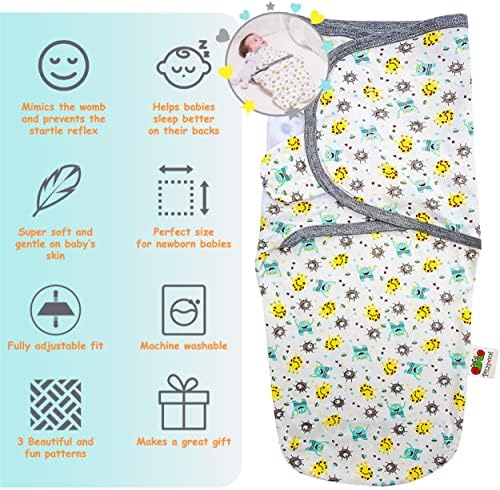 Детско Пеленальное одеало за бебета Момчета и Момичета, Бебешки Пелени 0-3 месеца - велкро - Бебешки Пелени