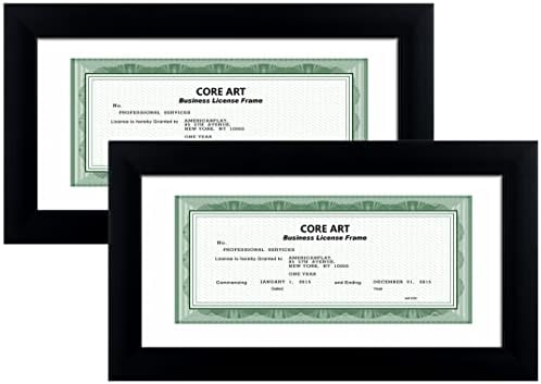 Рамка за бизнес-лиценз ОСНОВНАТА ART 5x10 черен цвят, Професионална рамка за банкови чекове 3,5x8 с матово покритие от плексиглас
