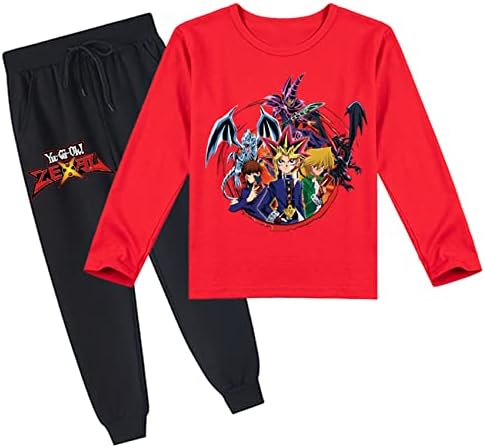 AteeCP/ Спортен Костюм с дълги ръкави в стил Аниме За деца, Комплекти от 2 теми, Тениска с кръгло деколте Yu-Gi-Oh