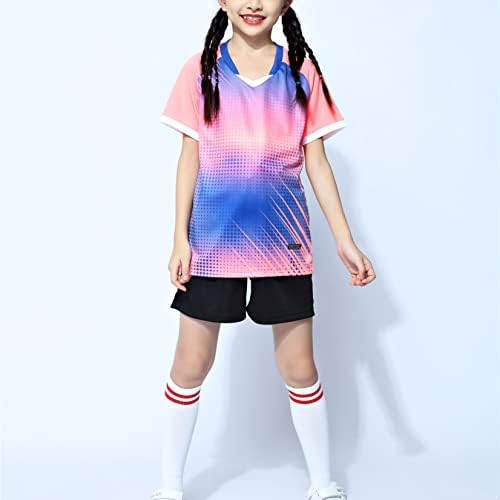Loodgao/Детски Тениска за Момчета и Момичета от 2 теми, Блузи с Къси панталони, Комплект Баскетболна Лига форма, Спортен