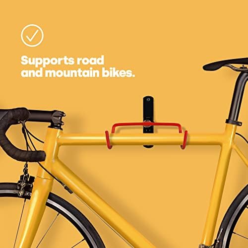 LIVIVO Двойна Кука Сгъваем Гаражно Монтиране на Велосипед Поставка За Съхранение на Велосипеди-Часова Черно-Червена Стенни