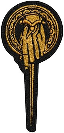 Лого LUQI Game of Thrones Ръката на краля, Бродирана на Желязо Нашивке, Пришитый Икона-Апликация за дреха, Черно и злато,