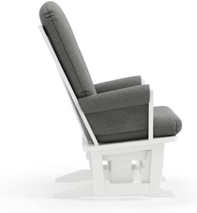 Dutailier Rose 0179 Дървен стол-планер, бяло / тъмно сиво