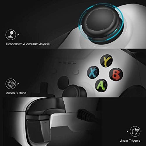 Контролер VOYEE за Xbox One, Кабелна усъвършенстван контролер за Xbox на Microsoft One / X / S /Elite (Бял) (обновена)