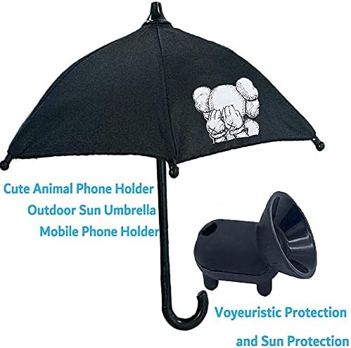 Хубава Държач за мобилен телефон с чадър от слънцето - Творчески Настолна стойка за телефона - Козирка за мобилен телефон