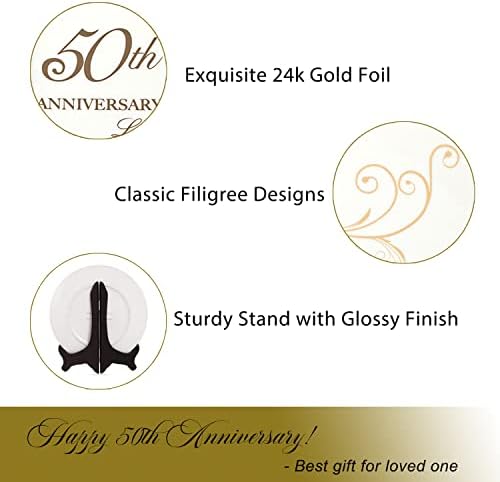 Табела на 50-годишнината от сватбата на Urllinz със златно фолио 24-каратово - Сватбени Подаръци на 50-та годишнина на двойки