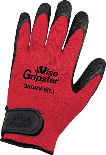 Глобалната Ръкавица 300RV Vise Gripster, Гумена Ръкавица, Работна, Средна, Червена / Черна (в опаковката на 72 броя)