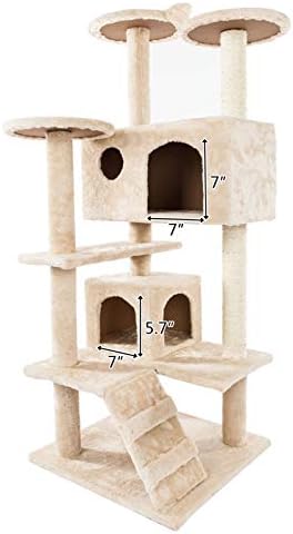 LDXFT Мебели за отдих Cat Tower с Когтеточкой, Покрита сизалем, на много нива Кошачьим дърво, 52 Здрав сладък сизалевой