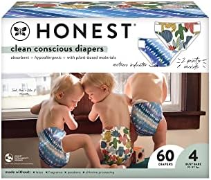 Памперси The Honest Company Clean Conscious | На растителна основа, екологично чисти | Боя за кактусовых от