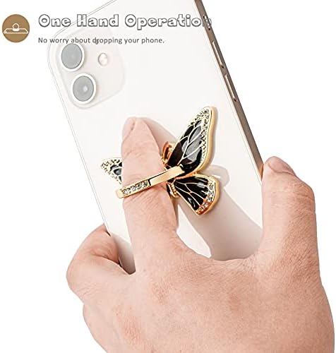 Притежателят на пръстена за мобилен телефон Doflyesky Пеперуда, Поставка за отпечатъци, Държач за захващане