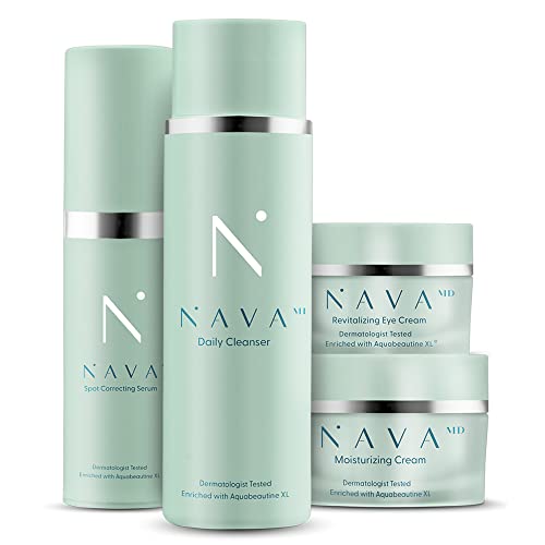 Система за клинично грижа за кожата NAVA MD | Почистващо средство, Серум, Овлажнител, Крем за очи|, Разработена
