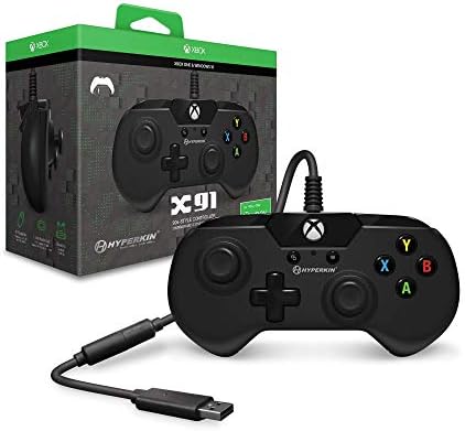 Жичен контролер Hyperkin X91 за Xbox One / КОМПЮТЪР с Windows 10 (черен) - Официално лицензиран Xbox (обновена)