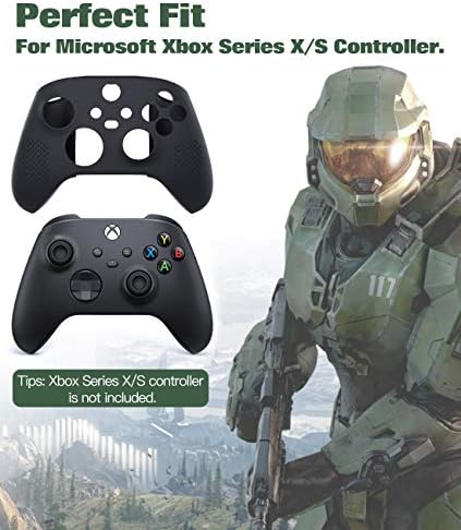 Калъф TiMOVO контролера на Xbox X series/S Силиконов калъф с 8 капачки за улавяне на палеца, Противоскользящий,