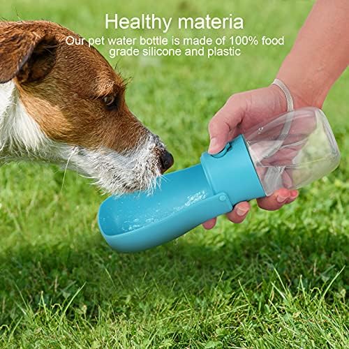 Бутилка за вода за кучета - Сгъваема Опаковка вода за кучета за разходки с Чанта за кучешки отпадъци, Преносима Бутилка