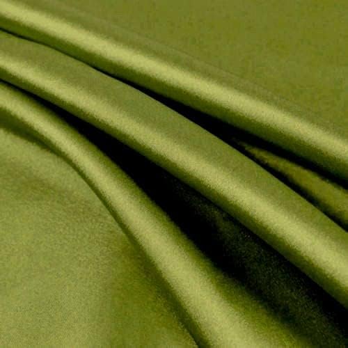 Светло маслинено изкуствена коприна с минимална разтегливост, сатиновая плат Шармез, двор - 10017