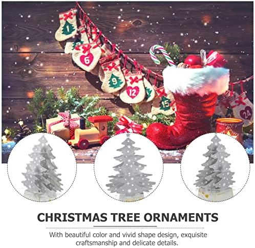 Veemoon Украса За Коледната Елха 3D Книжен Светещо Коледно Дърво Плот Централно Украса Украса За Коледното Парти