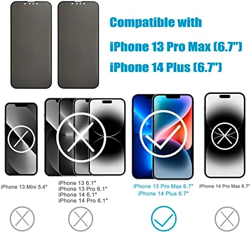 SOOPUR 2 опаковки Гъвкави Матово защитно фолио за iPhone 13 Pro Max / iPhone 14 Плюс 6,7 инча със защита от отблясъци
