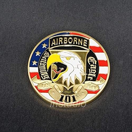 Армията на САЩ 101 Въздушно-Въздушна Дивизия Възпоменателна Монета Щастливата Златна Монета В Чуждестранна
