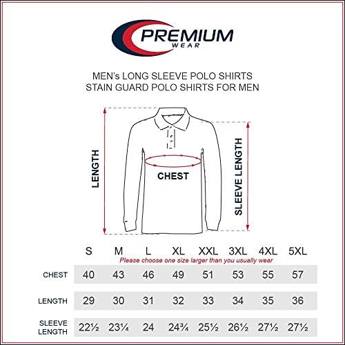 Мъжки ризи Поло Премиум-клас с дълъг ръкав – Риза с къси ръкави Stain Guard за мъже