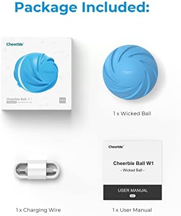 Cheerble [Взаимозаменяеми корпус] Интелигентен интерактивна Играчка топка за кучета с led подсветка, Злата Топка,