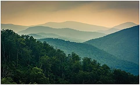 Керамични Държач за четка за зъби Ambesonne Appalachian, Панорамно Снимка на планината Вирджиния с Гледката, Декоративна