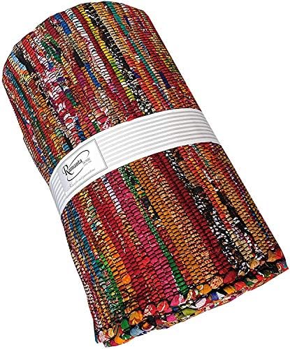 Памучни килими ръчна изработка с няколко Чинди - Правоъгълен Цветен килим ръчно плетене с размер 8x10 фута впечатлява със своя