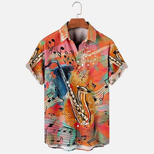 Хавайски Ризи за Мъже С Къс Ръкав, Ежедневни Летни Ризи с Тропически Цветен Модел, Свободен Cut, Плажни Върховете на