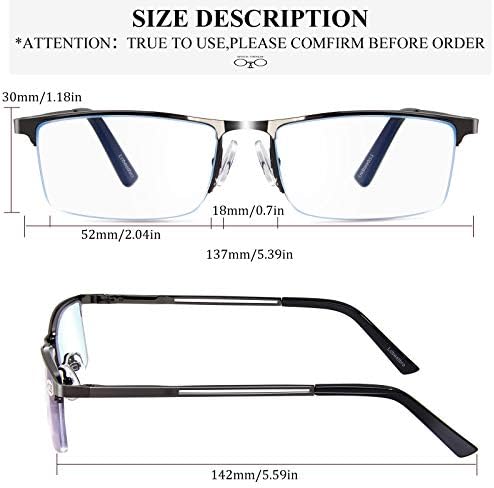 Мъжки слънчеви очила за четене Lcbestbro, метални очила за четене, блокиране на 1,5 синя светлина