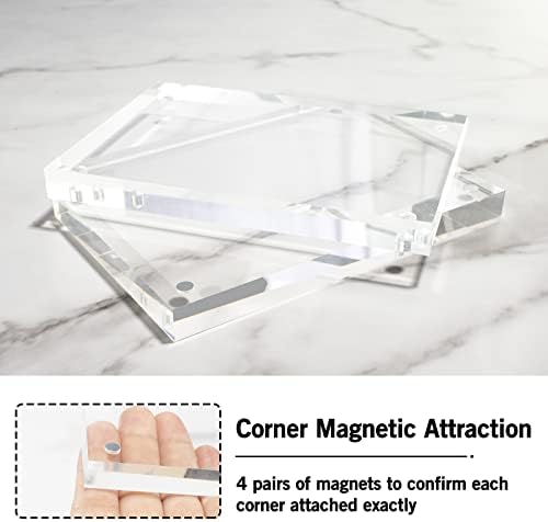 Акрил рамка за снимки LaVie Home 6x8, 1 опаковка, двустранен прозрачна рамка, свободно стояща магнитна рамка за вашия