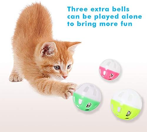 UPSKY Cat Toy Roller 3 Нива, въртяща маса Cat Toy Топки с Шест Разноцветни топки Интерактивно коте Забавни играчки-пъзели за умствени упражнения.